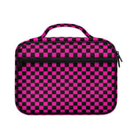 Magenta Pink And Black Checkered Print Briefcase Bible Bag