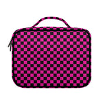 Magenta Pink And Black Checkered Print Briefcase Bible Bag