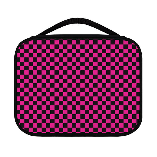 Magenta Pink And Black Checkered Print Classic Bible Case