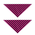 Magenta Pink And Black Checkered Print Dog Bandana