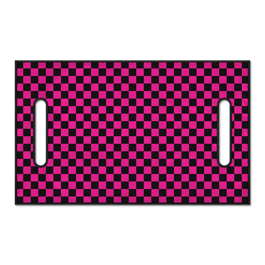 Magenta Pink And Black Checkered Print Golf Cart Seat Cover