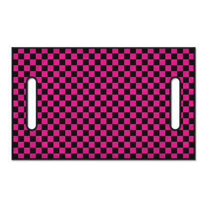 Magenta Pink And Black Checkered Print Golf Cart Seat Cover