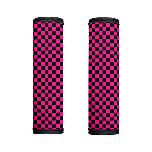 Magenta Pink And Black Checkered Print Handle Covers