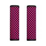 Magenta Pink And Black Checkered Print Handle Covers