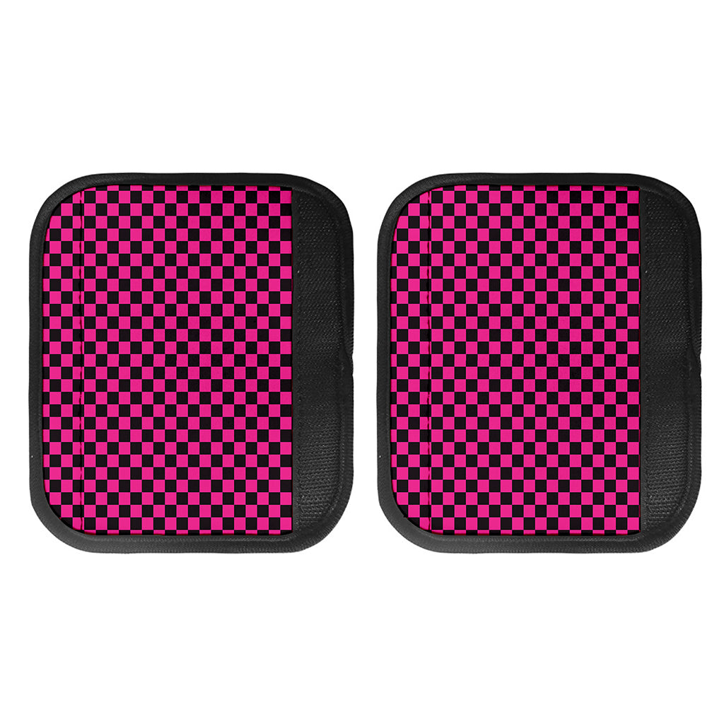 Magenta Pink And Black Checkered Print Handle Covers