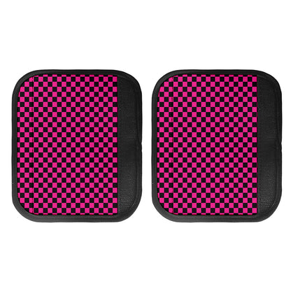Magenta Pink And Black Checkered Print Handle Covers