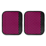 Magenta Pink And Black Checkered Print Handle Covers