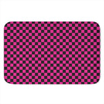 Magenta Pink And Black Checkered Print Indoor Door Mat