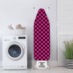 Magenta Pink And Black Checkered Print Ironing Board Cover