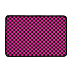 Magenta Pink And Black Checkered Print Kitchen Mat