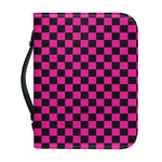 Magenta Pink And Black Checkered Print Leather Bible Cover