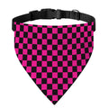 Magenta Pink And Black Checkered Print Over The Collar Dog Bandana