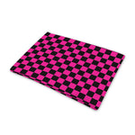 Magenta Pink And Black Checkered Print Pet Cooling Mat Cover