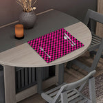 Magenta Pink And Black Checkered Print Placemat