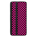 Magenta Pink And Black Checkered Print Refrigerator Handle Covers
