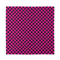 Magenta Pink And Black Checkered Print Silk Bandana