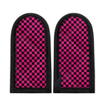 Magenta Pink And Black Checkered Print Skillet Handle Cover