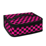 Magenta Pink And Black Checkered Print Small Lunch Bag