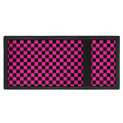 Magenta Pink And Black Checkered Print Trifold Wallet