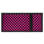 Magenta Pink And Black Checkered Print Trifold Wallet