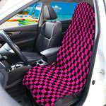 Magenta Pink And Black Checkered Print Waterproof Car Seat Cover