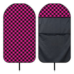 Magenta Pink And Black Checkered Print Waterproof Car Seat Cover