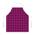 Magenta Pink And Black Houndstooth Print Adjustable Apron