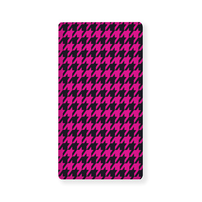 Magenta Pink And Black Houndstooth Print Baby Crib Sheet
