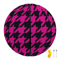 Magenta Pink And Black Houndstooth Print Basketball