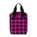 Magenta Pink And Black Houndstooth Print Bible Tote Bag