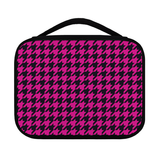 Magenta Pink And Black Houndstooth Print Classic Bible Case