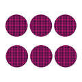 Magenta Pink And Black Houndstooth Print Coaster Set