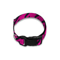 Magenta Pink And Black Houndstooth Print Dog Collar