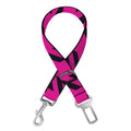 Magenta Pink And Black Houndstooth Print Dog Seat Belt