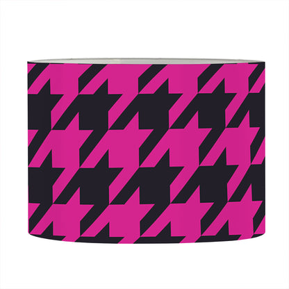 Magenta Pink And Black Houndstooth Print Drum Lamp Shade