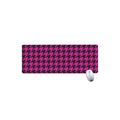 Magenta Pink And Black Houndstooth Print Extended Mouse Pad