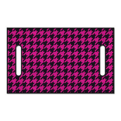 Magenta Pink And Black Houndstooth Print Golf Cart Seat Cover