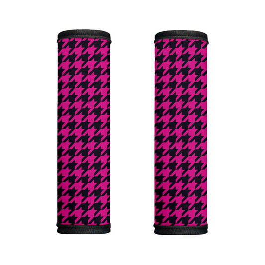 Magenta Pink And Black Houndstooth Print Handle Covers