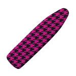 Magenta Pink And Black Houndstooth Print Ironing Board Cover