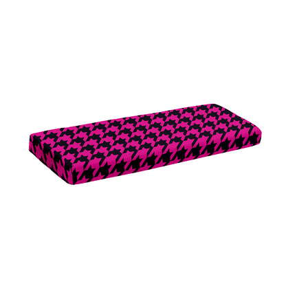 Magenta Pink And Black Houndstooth Print Piano Keyboard Cover