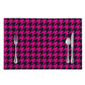 Magenta Pink And Black Houndstooth Print Placemat