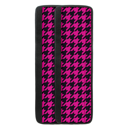 Magenta Pink And Black Houndstooth Print Refrigerator Handle Covers