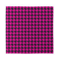 Magenta Pink And Black Houndstooth Print Silk Bandana