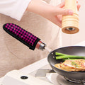 Magenta Pink And Black Houndstooth Print Skillet Handle Cover