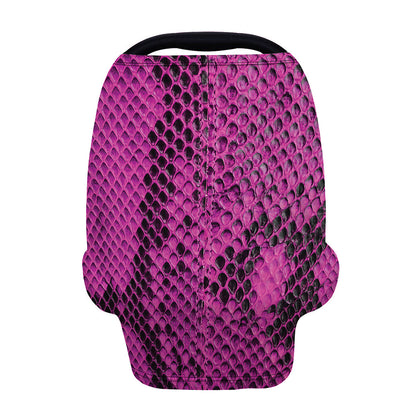 Magenta Pink And Black Snakeskin Print Baby Seat Cover