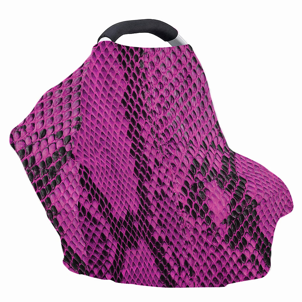Magenta Pink And Black Snakeskin Print Baby Seat Cover