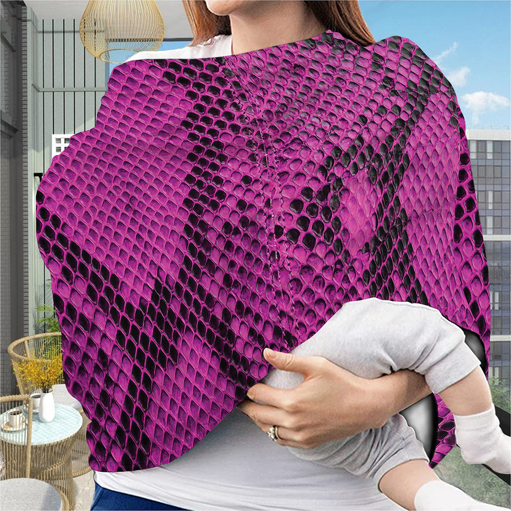 Magenta Pink And Black Snakeskin Print Baby Seat Cover