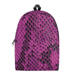Magenta Pink And Black Snakeskin Print Backpack