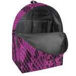 Magenta Pink And Black Snakeskin Print Backpack