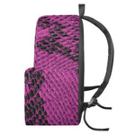 Magenta Pink And Black Snakeskin Print Backpack